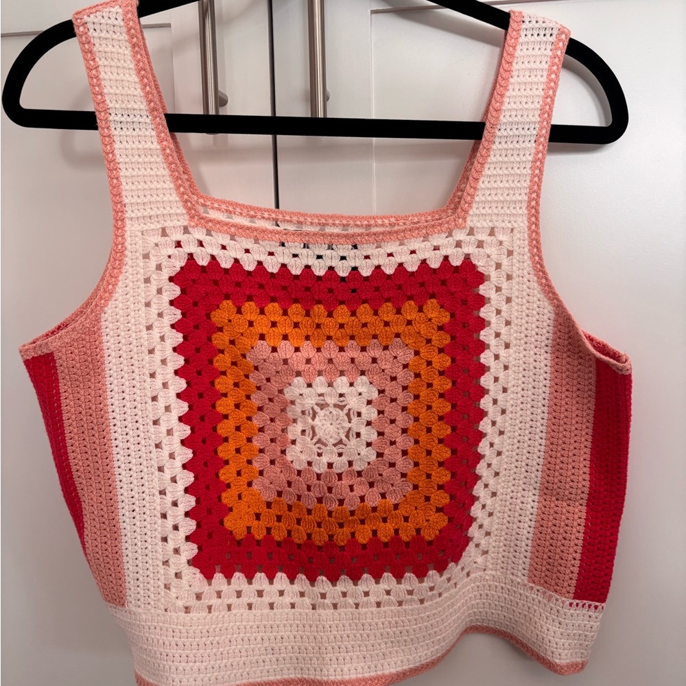 DKNY Multicolor Crochet Crop Top